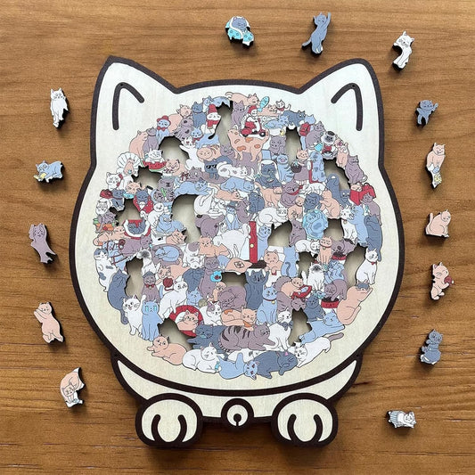 Cat-Shaped Wooden Puzzle