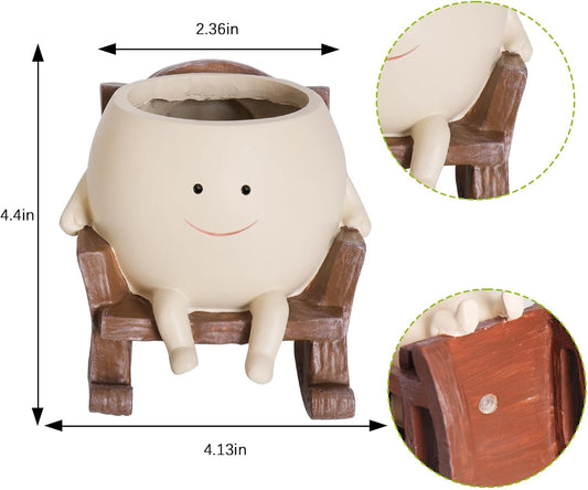 Smiley Rocking Flower Pot