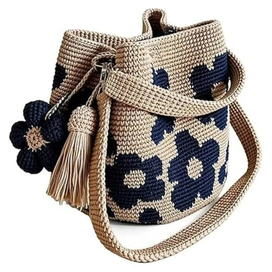Handwoven Crochet Flower Bag