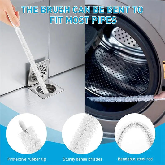 Drain Hair Remover Tool Kit – 25" Flexible Drain Snake & Cleaning Brushes