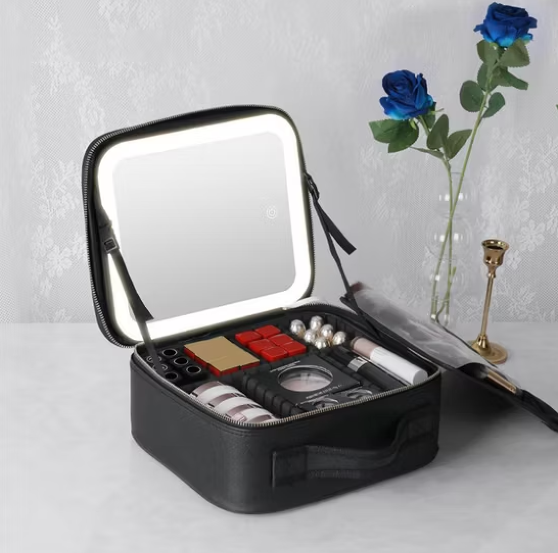 Lighted Makeup Bag with Mirror