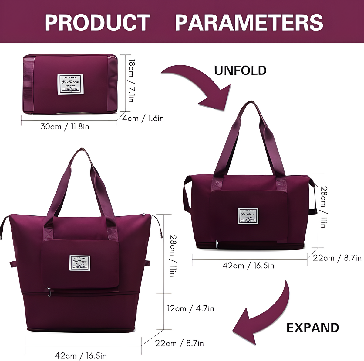 Foldie Expandable Travel Bag