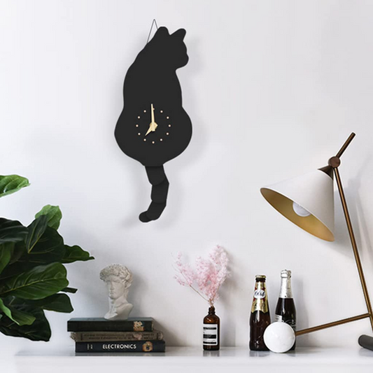 Cat Tail Swing Wall Clock