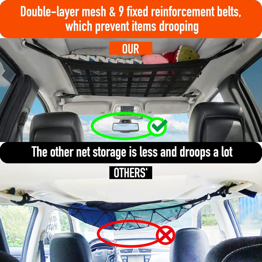 Adjustable Car Ceiling Cargo Net