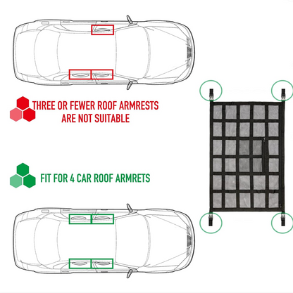 Adjustable Car Ceiling Cargo Net