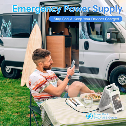 Portable Solar Rechargeable Fan