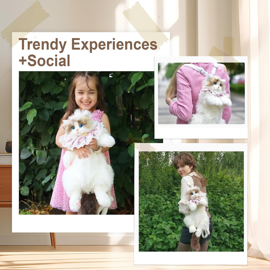 Cat Shaped Plush Backpack