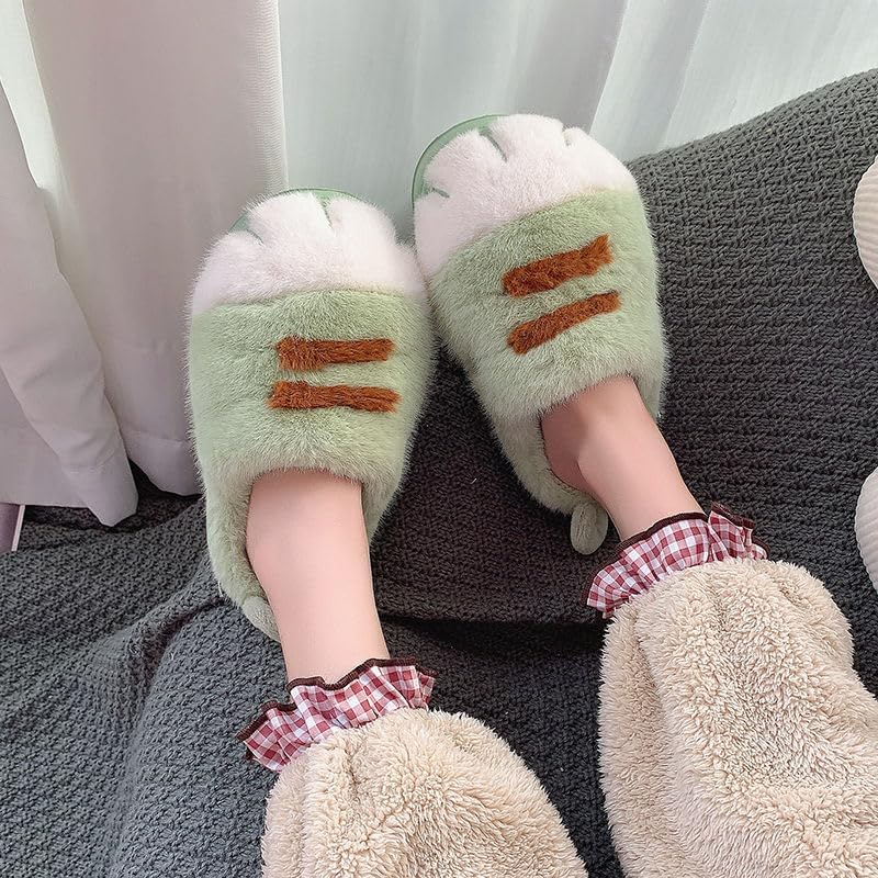 Cute Cat Paw Fluffy House Slippers