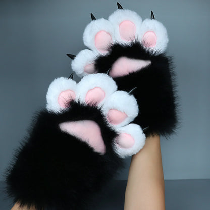 Furry Cat Paw Gloves