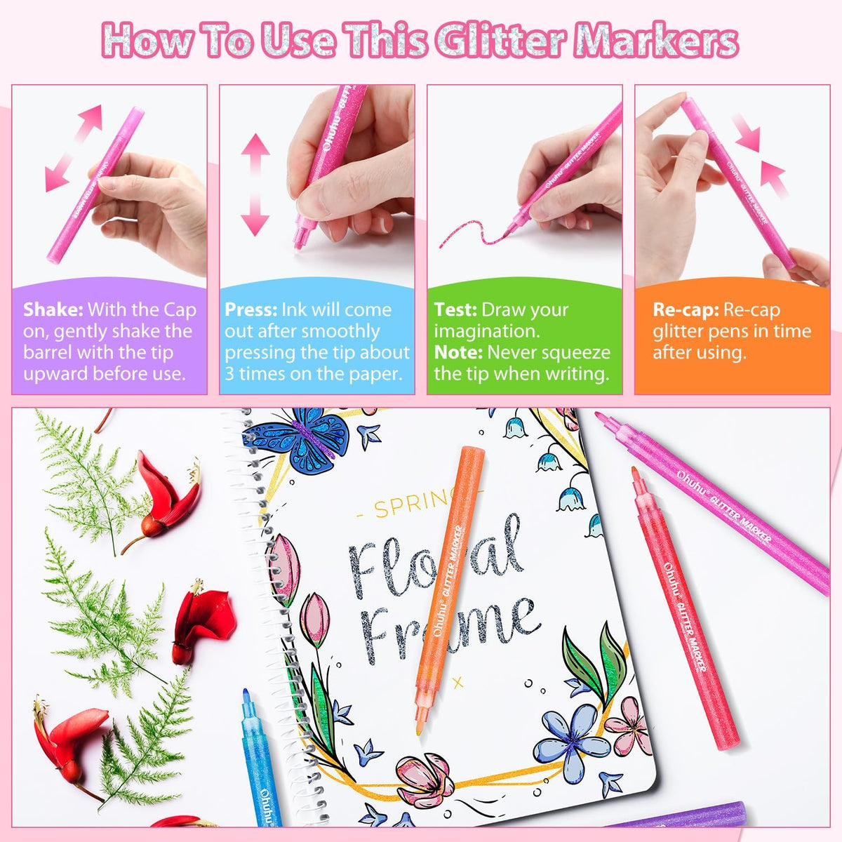 Kids Glitter Markers (12)