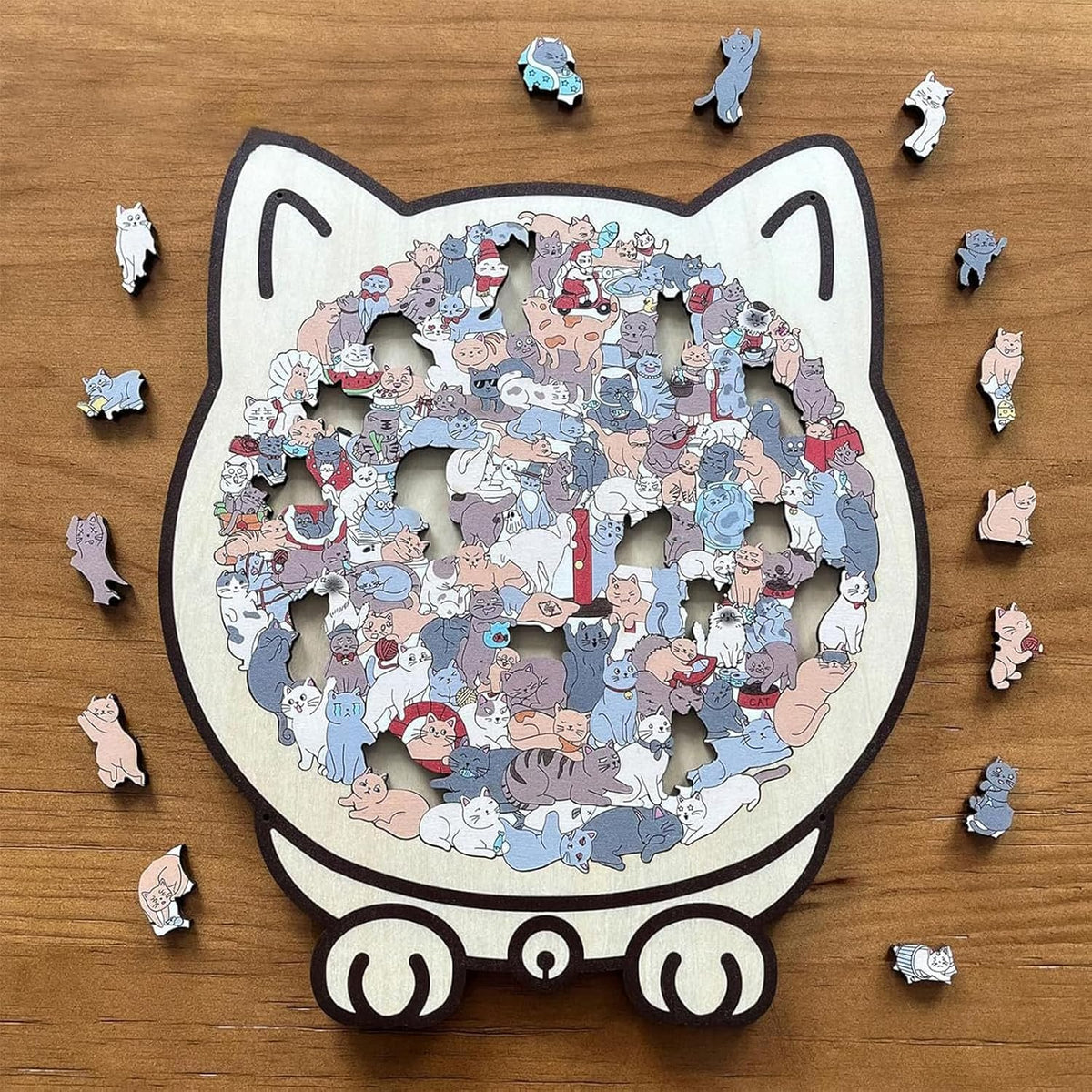 Cat-Shaped Wooden Puzzle