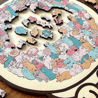 Cat-Shaped Wooden Puzzle