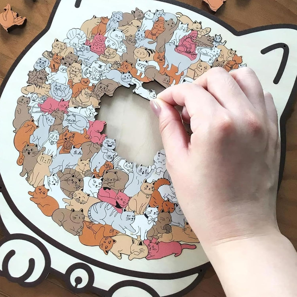 Cat-Shaped Wooden Puzzle