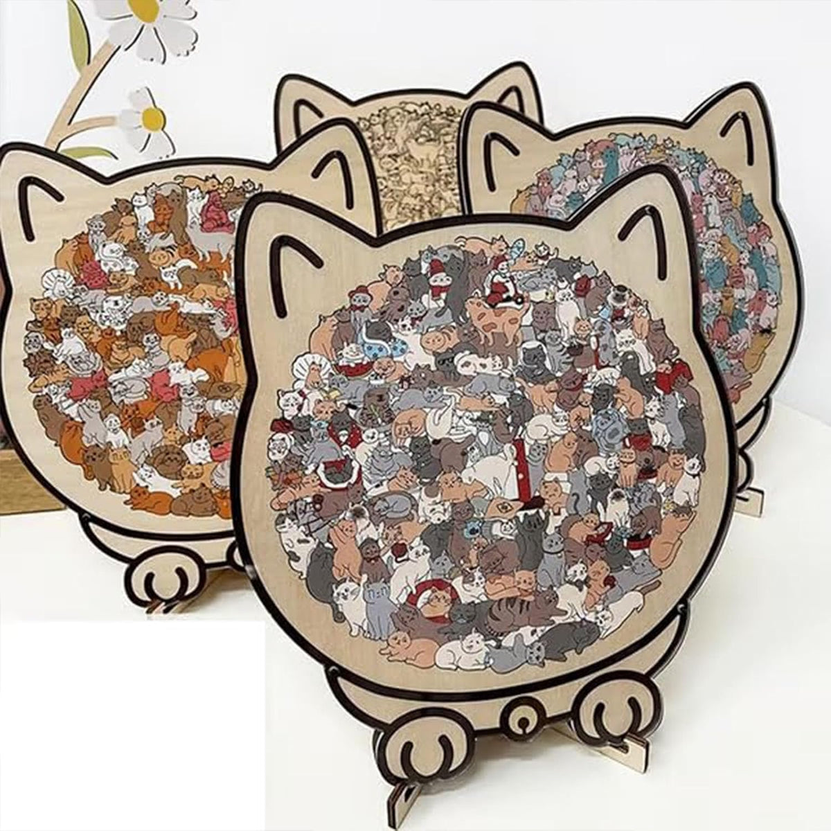 Cat-Shaped Wooden Puzzle