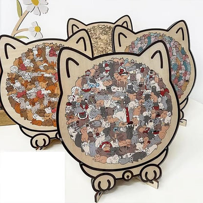 Cat-Shaped Wooden Puzzle