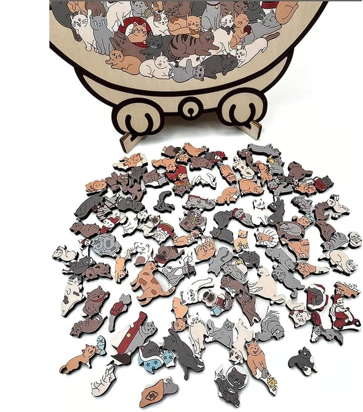 Cat-Shaped Wooden Puzzle