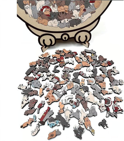 Cat-Shaped Wooden Puzzle