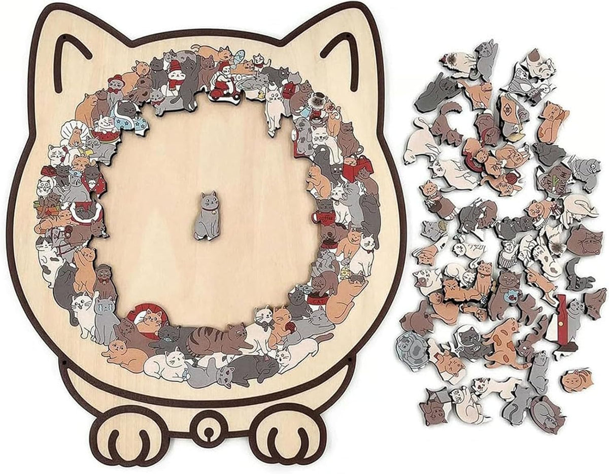 Cat-Shaped Wooden Puzzle
