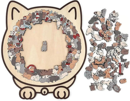 Cat-Shaped Wooden Puzzle