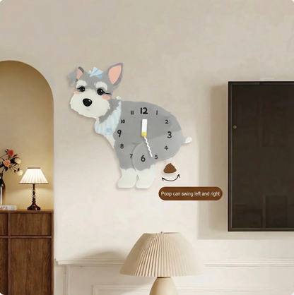 Popping Puppy Wall Clock