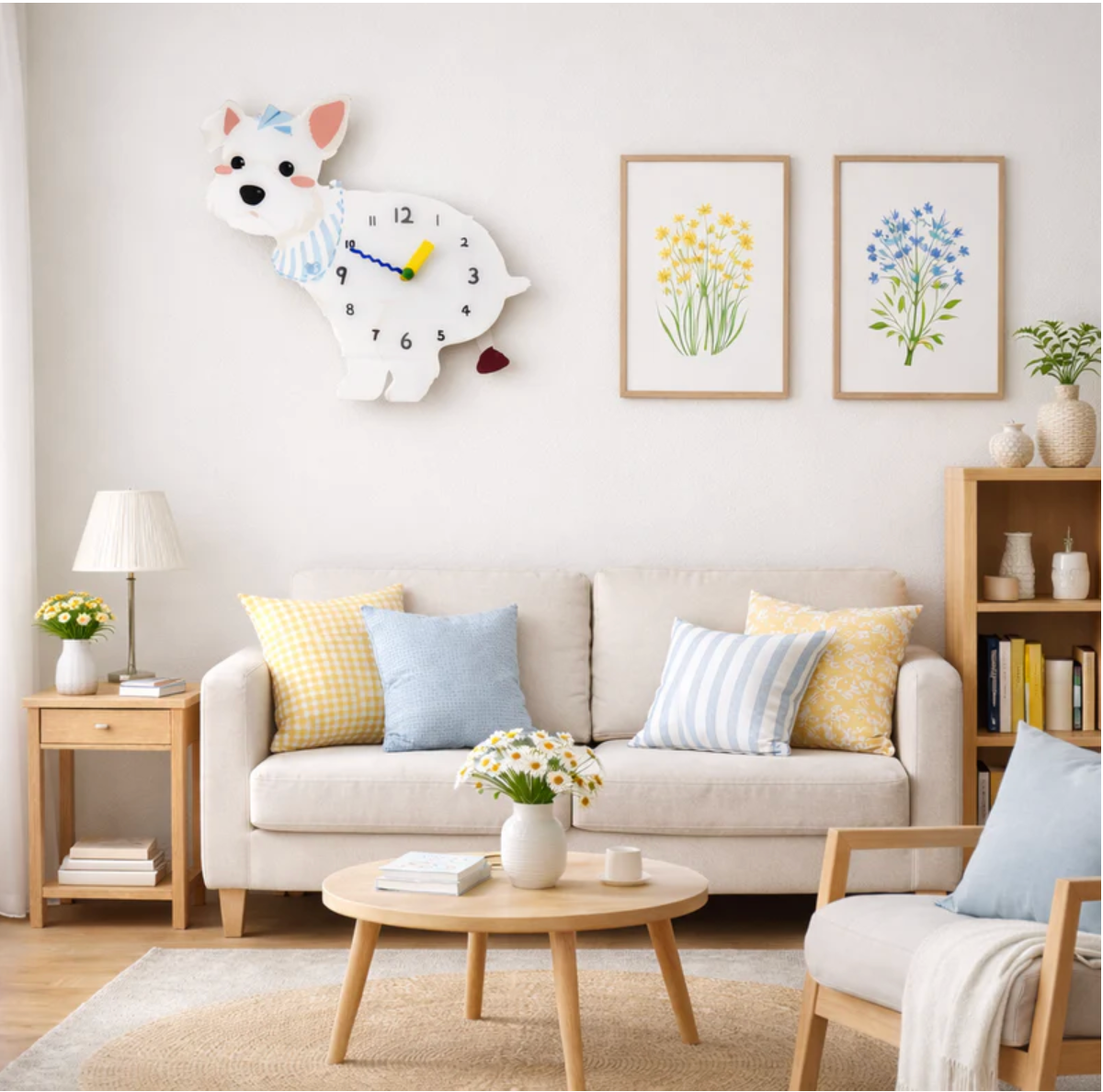 Popping Puppy Wall Clock