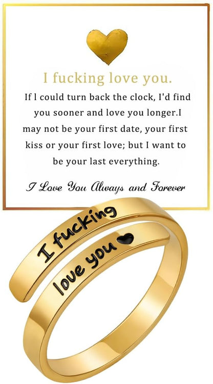 'I Love You' Steel Ring