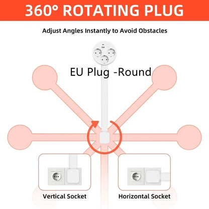 Rotating Outlet Extender with USB — Adjustable Arm