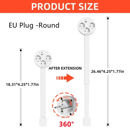 Rotating Outlet Extender with USB — Adjustable Arm