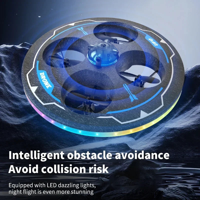 Light-Up UFO Drone with Camera & Obstacle Avoidance