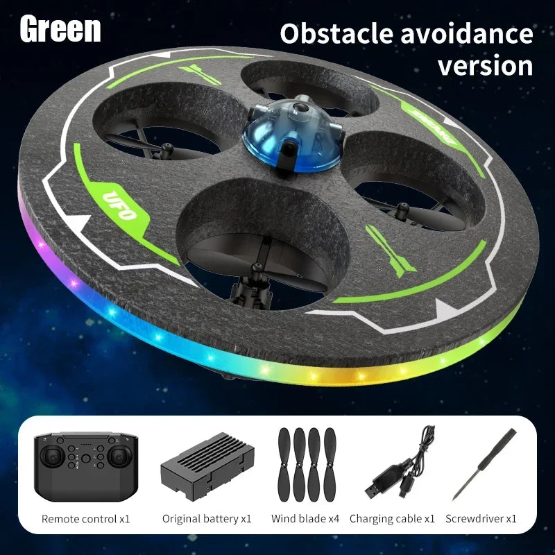 Light-Up UFO Drone with Camera & Obstacle Avoidance