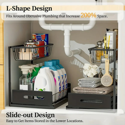 Under-Sink Pull-Out Organizer – Sliding Storage Drawer
