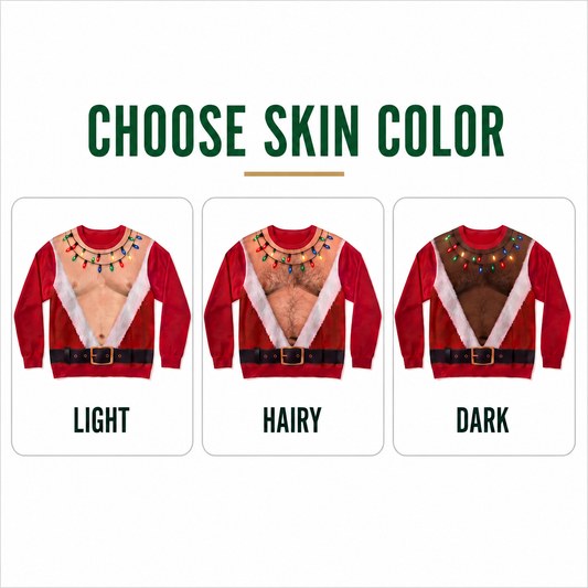 Santa Bare-Chest Christmas Sweater