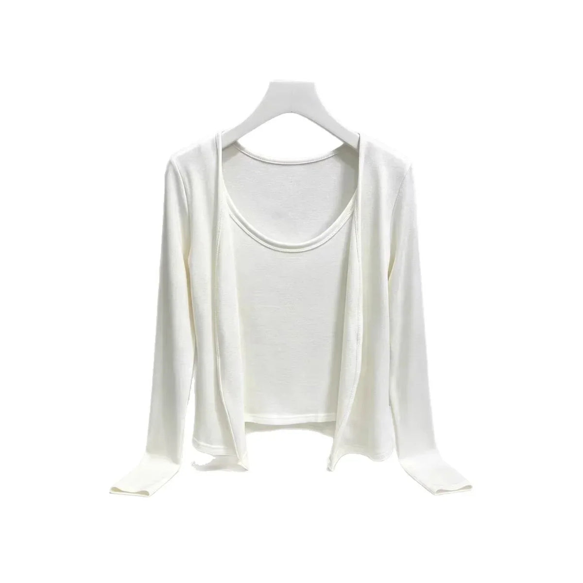 Faux Two-Piece Cardigan & Cami Set